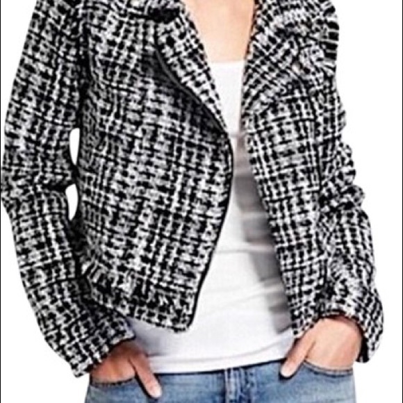 a new day Jackets & Blazers - A NEW DAY TWEED MOTO CROPPED JACKET BLAZER